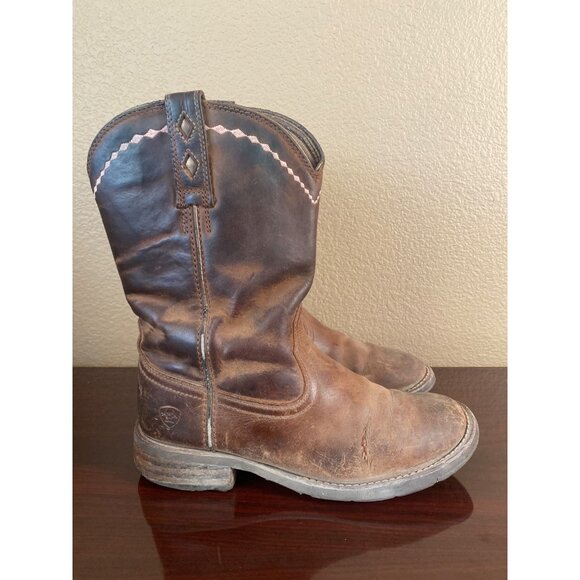 Ariat Women’s Unbridled Roper Western Boots Brown Leather 7.5B Style 10015374 - Picture 6 of 15